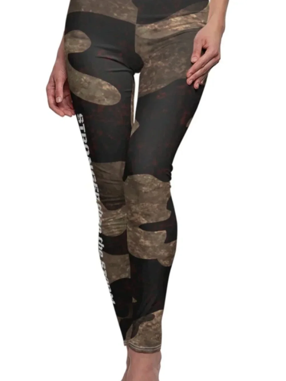 Stronger Than The Storm - Burgundy Camo - Women's Lightweight Leggings